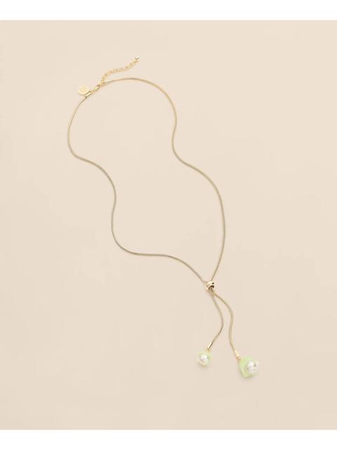 Brooks Brothers Gold-Tone Faux Pearl Lariat Necklace
