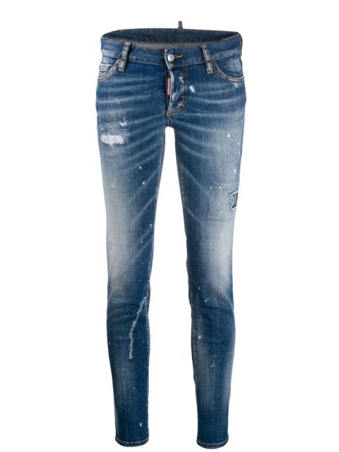DSQUARED2 paint splattered skinny jeans