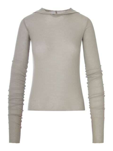 Rick Owens RIBBED KNIT HOODIE