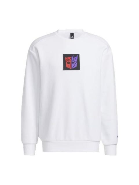 adidas x Transformers Crossover Limited Pattern Printing Round Neck Pullover Long Sleeves White HM74
