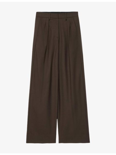 ALLSAINTS Laura Wide-Leg Wool-Blend Trousers