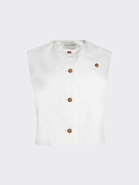 Loulou de Saison Esme Round Neck Vest Ivory