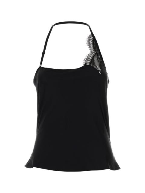 courrèges Black stretch satin top