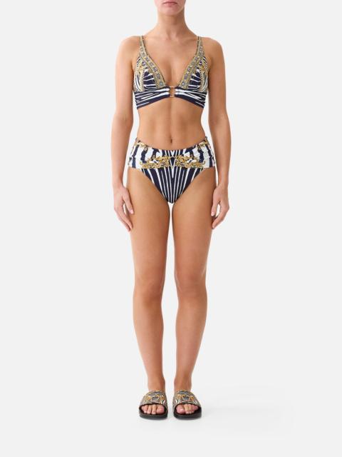 CAMILLA PLEATED HIGH TRI BIKINI TOP W FRONT TRIM ZIG ZAG ZOO