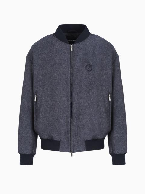 GIORGIO ARMANI Denim Collection blouson in virgin wool, viscose and silk