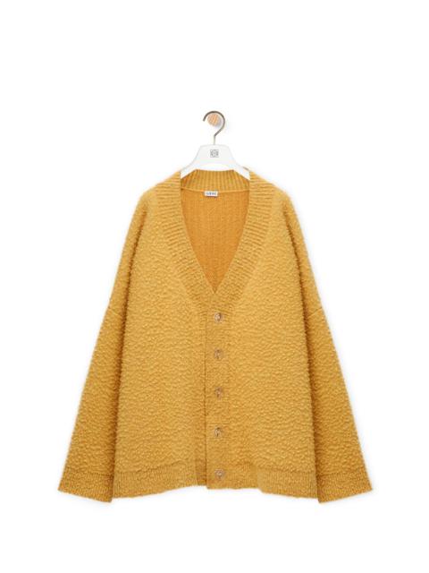 Oversize textured cardigan in wool and polyamide