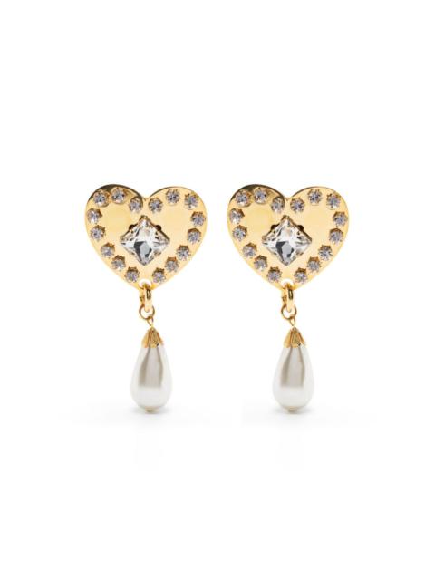 Alessandra Rich heart-motif clip-on earrings