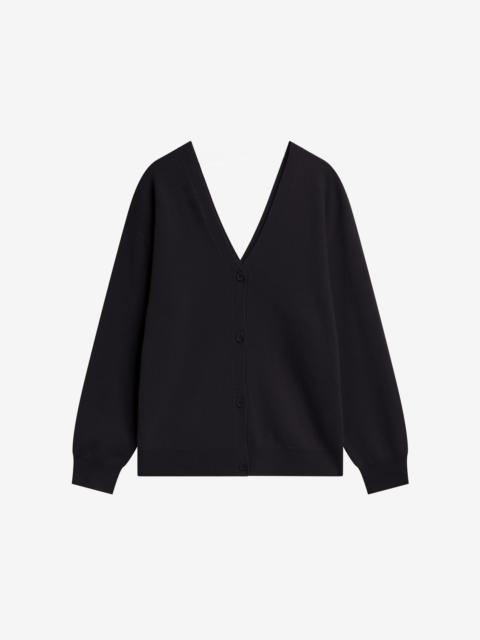 The Frankie Shop Lachen Double-Sided Wool Cardigan - Black
