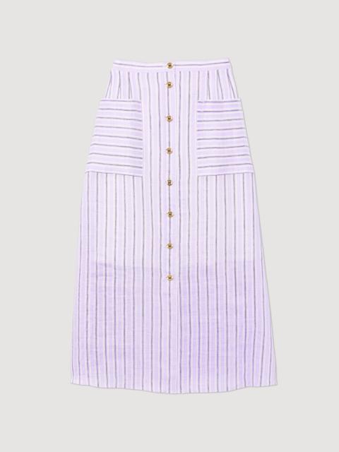 Sandro A-line striped skirt