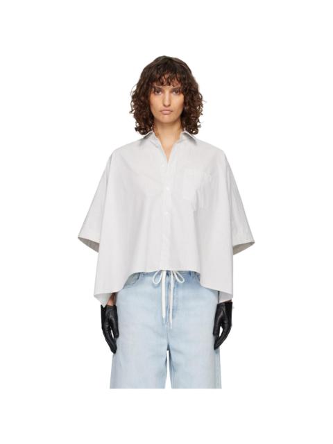 MM6 Maison Margiela White & Gray Cotton Poplin Shirt