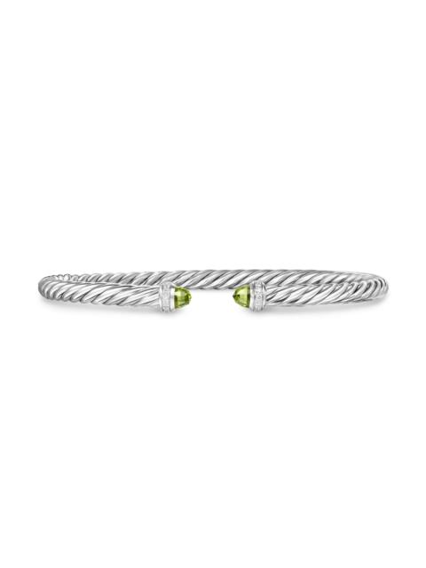 DAVID YURMAN Women's Cablespira Flex Bracelet in Sterling Silver - Peridot