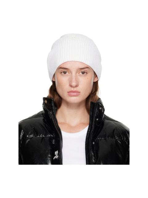 courrèges White AC Light Wool Beanie
