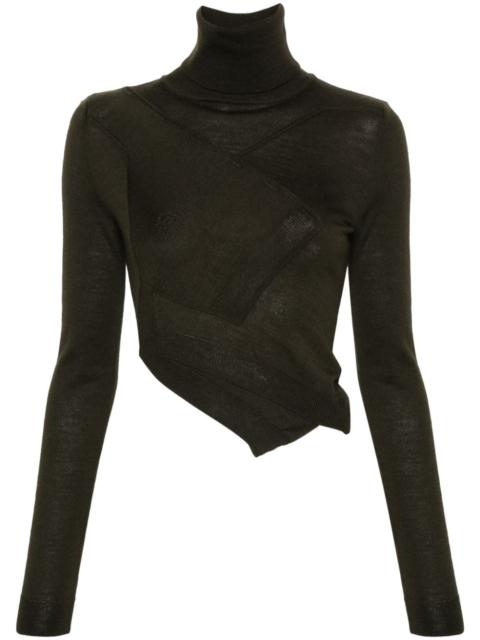 MM6 Maison Margiela asymmetric panelled roll-neck jumper