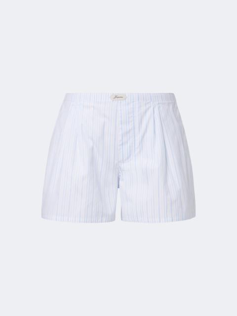 JACQUEMUS Amelo striped cotton poplin shorts
