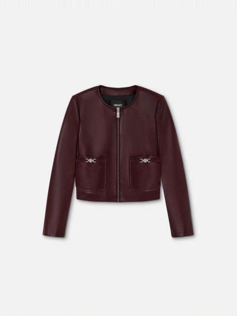 VERSACE Leather Cardigan Jacket