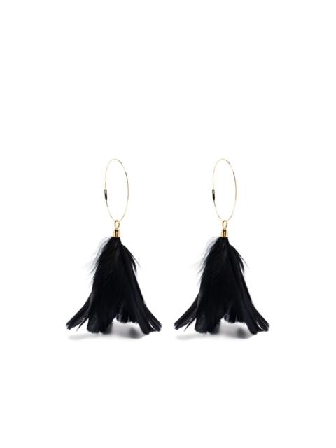 Jil Sander feather drop-design earrings