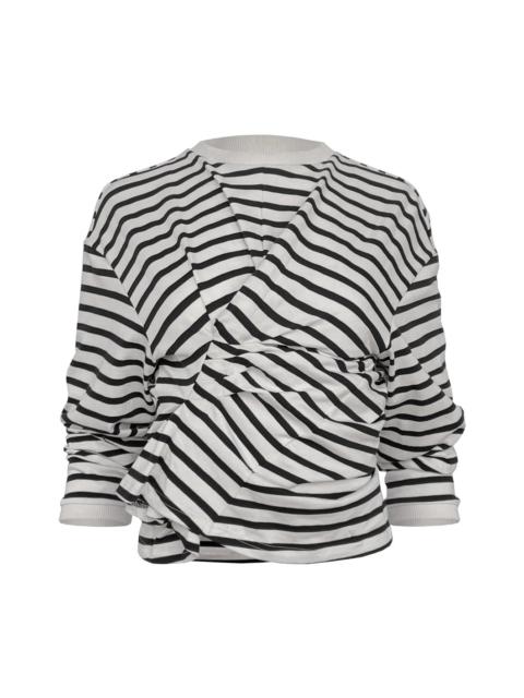A.W.A.K.E. MODE LONG SLEEVE KNOTTED JERSEY TOP