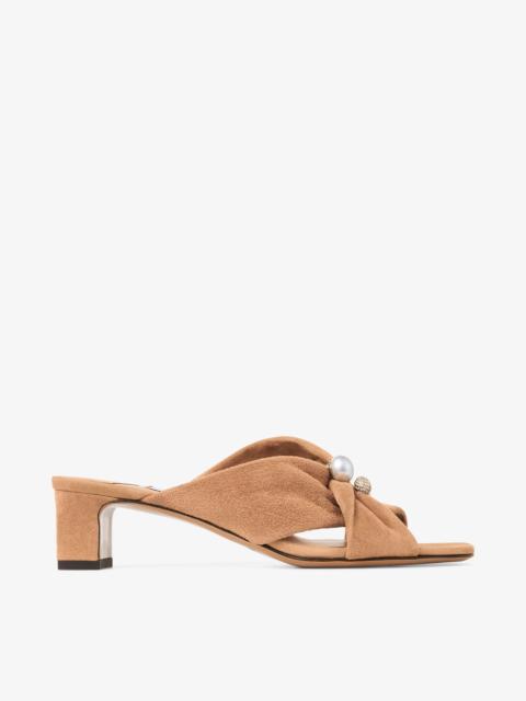 JIMMY CHOO Rafi 45 Toffee Suede Sandals