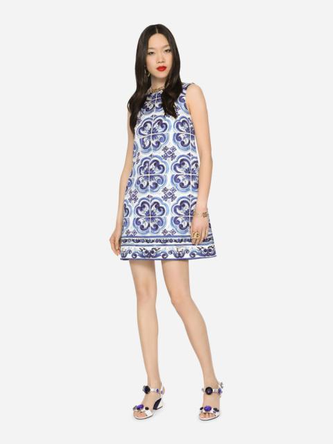 Dolce & Gabbana Short majolica-print brocade dress