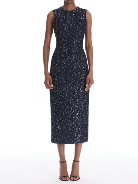 Oscar de la Renta Sleeveless Sequin Tweed Cocktail Dress