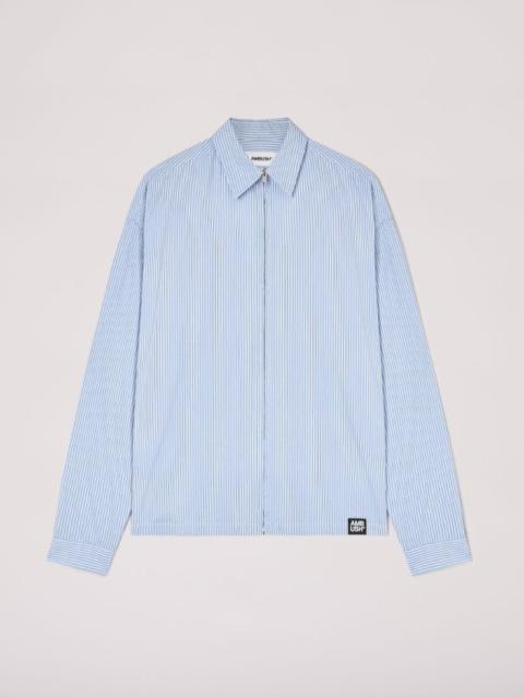 Ambush STRIPED ZIP-UP COTTON SHIRT