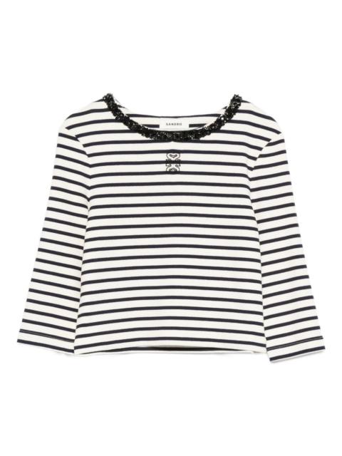 Sandro striped-pattern top