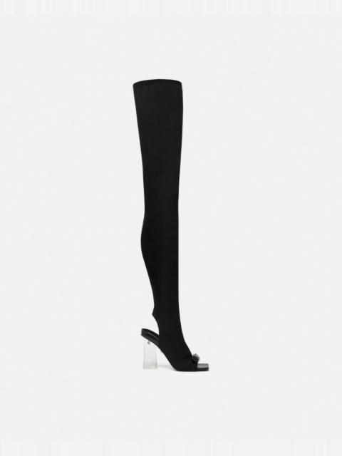 VERSACE Gianni Ribbon Open Thigh-High Boots 105 mm