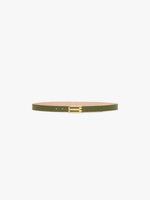 Victoria Beckham Regular Dorian Belt In Khaki Smooth Leather
