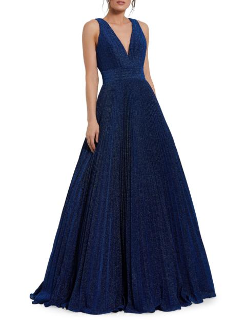 MAC DUGGAL Women's Shimmer Pleated A-Line Ballgown - Royal