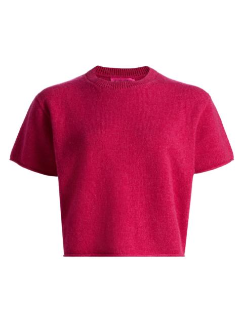 The Elder Statesman Women's Cashmere Knit Short-Sleeve Sweater - Acai