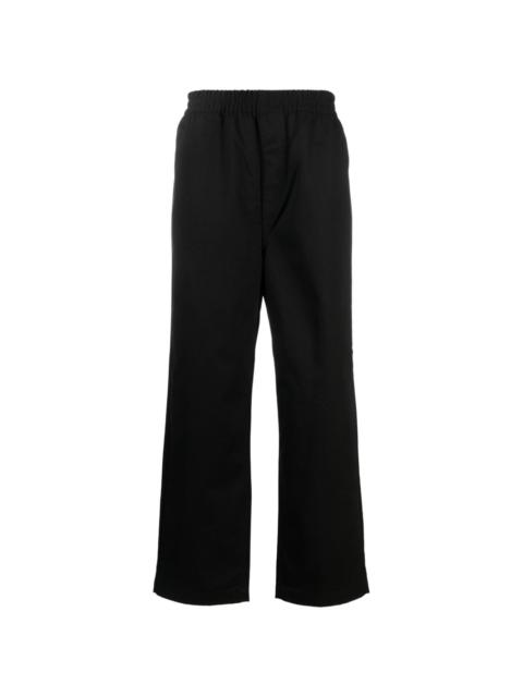 logo-tag twill cotton trousers