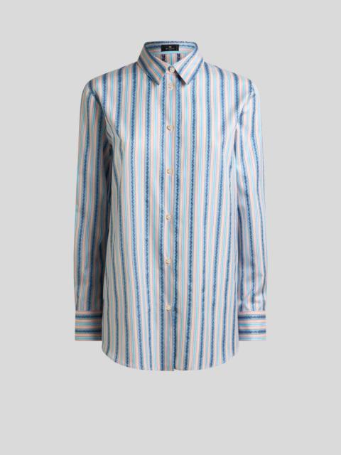 Etro STRIPED COTTON JACQUARD SHIRT WITH FIL COUPÉ PAISLEY