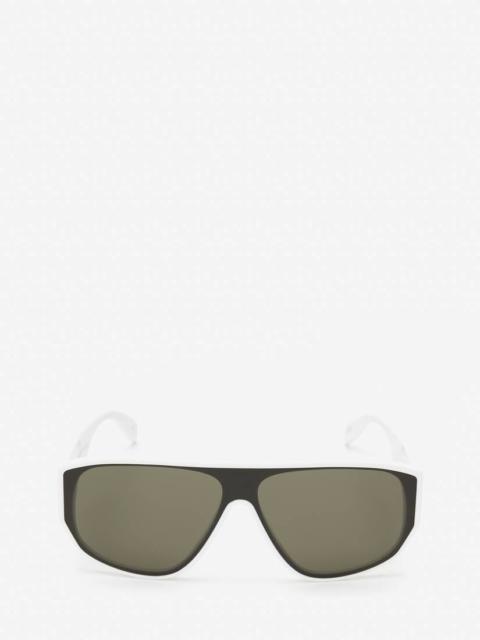 Alexander McQueen McQueen Graffiti Mask Sunglasses in White