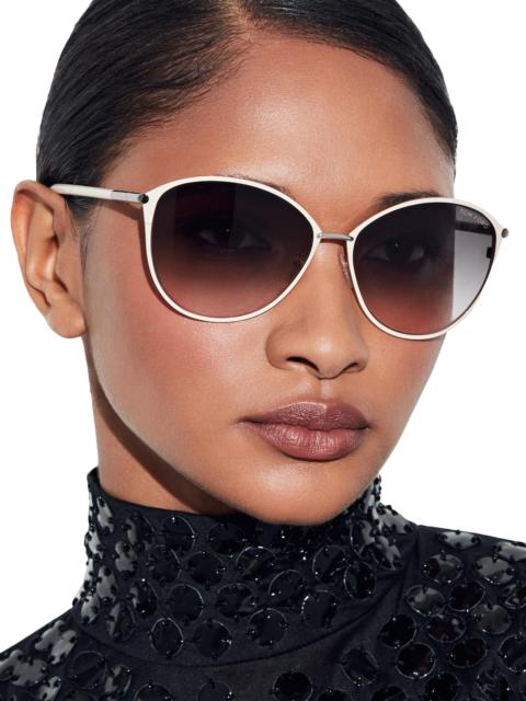 TOM FORD Women's Penelope 59MM Cat-Eye Sunglasses - Rose Gold Ivory Gradient