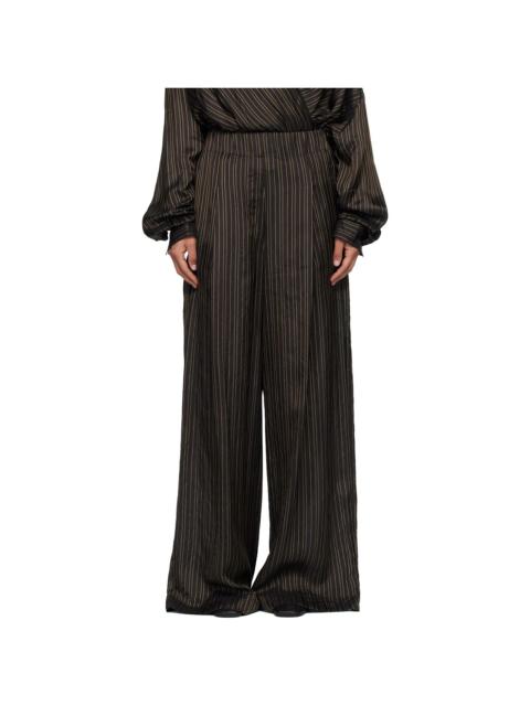 Dries Van Noten Brown Striped Trousers