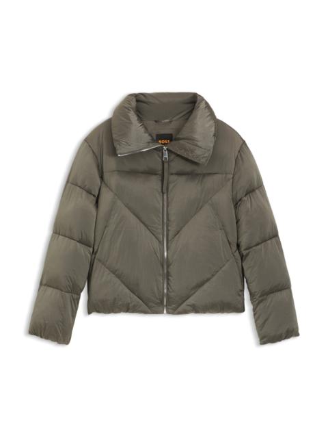 BOSS PUFFER JACKET IN LUSTROUS FABRIC