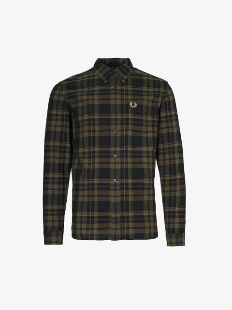 Fred Perry Logo-embroidered tartan-pattern cotton shirt