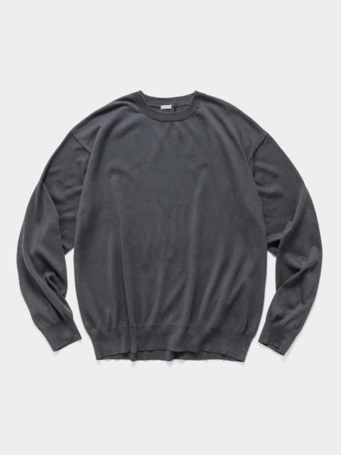 A.PRESSE Wool Cotton High Gauge Crew Neck Sweater Gray