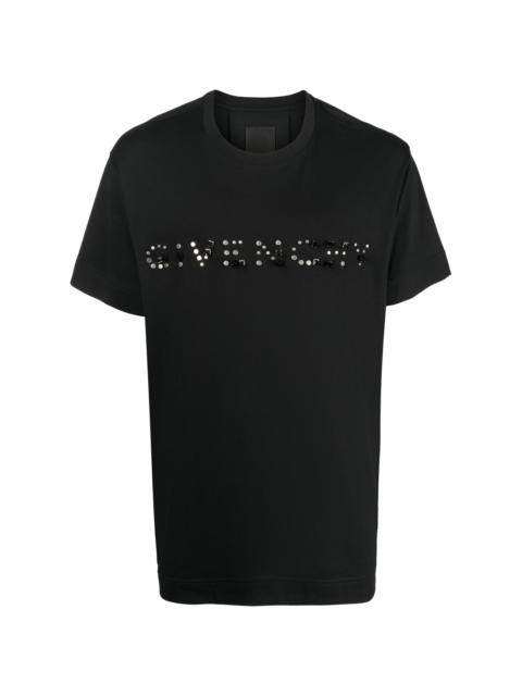 stud-embellished logo cotton T-shirt