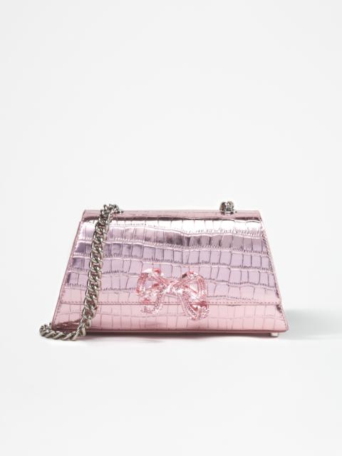 self-portrait Pink Metallic Bow Mini Shoulder Bag