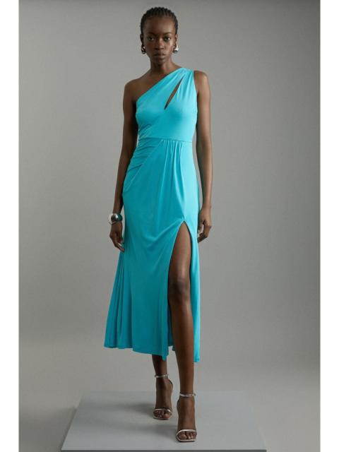 KAREN MILLEN Petite Premium Viscose Jersey Split Maxi Dress