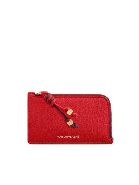 MAISON de SABRÉ pebbled leather zip card holder