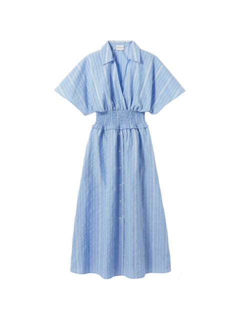 Claudie Pierlot striped shirred cotton dress