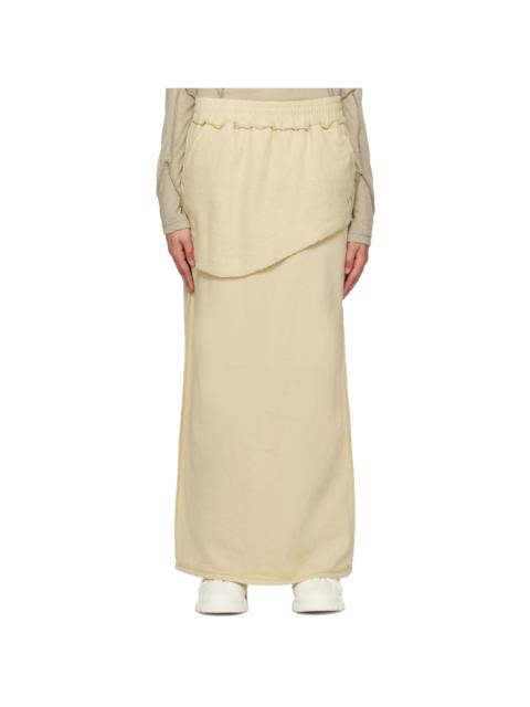 OPEN YY Beige Layered Maxi Skirt