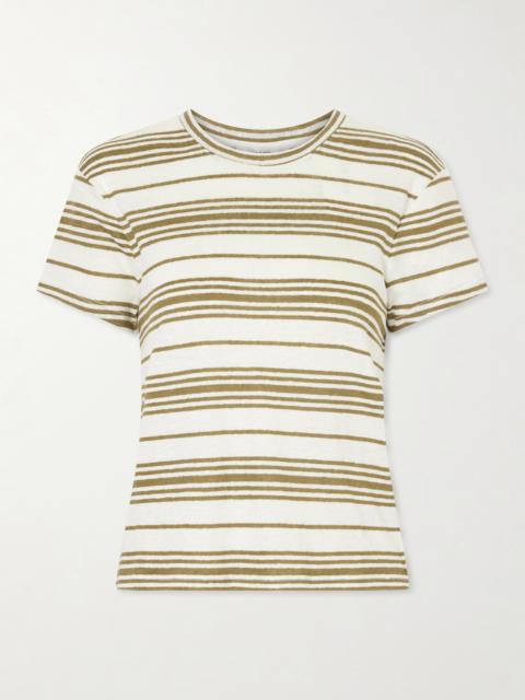 FRAME Striped Linen T-shirt