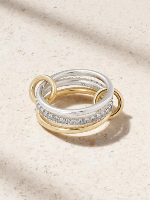Spinelli Kilcollin Tigris 18-karat Gold, Sterling Silver And Diamond Ring