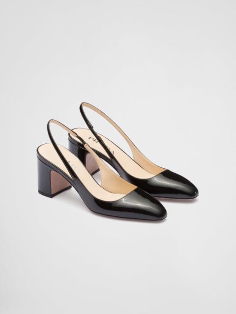 Patent-leather slingback pumps