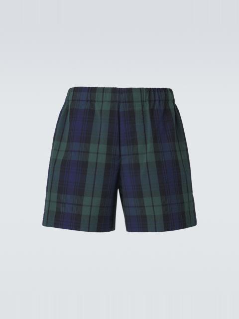 JW Anderson Checked cotton seersucker shorts