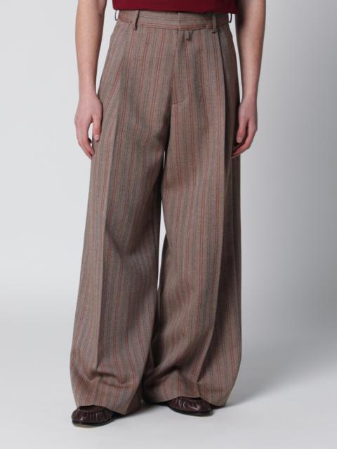 Dries Van Noten Wide-leg pinstripe wool trousers