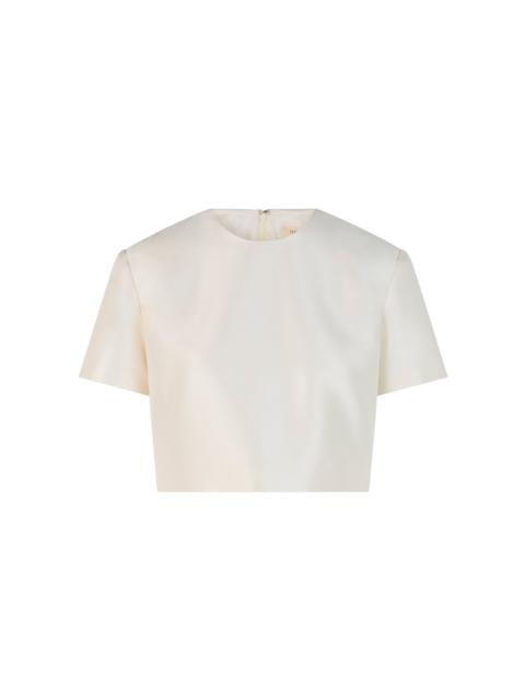 HEIRLOME Eliza Silk Cropped Top ivory
